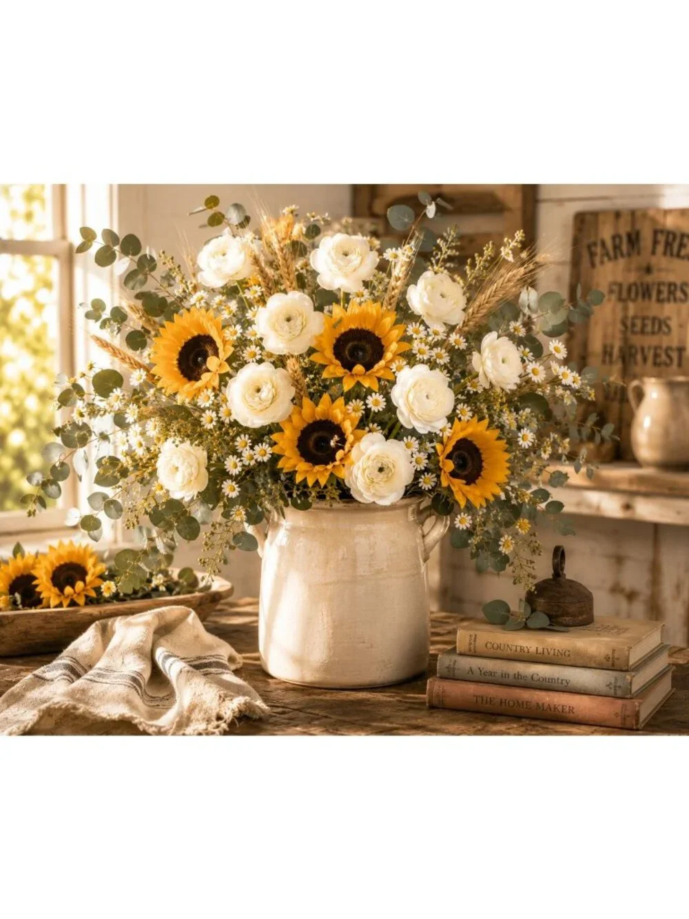Cream Ranunculus Stems, Faux Ranunculus Flowers, Artificial Flowers, Ivory Flora